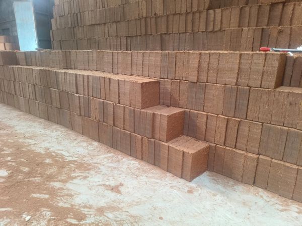 Coco Peat Blocks Wall Stack