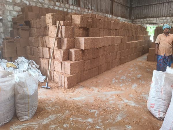 Coco Peat Blocks Stock Yard